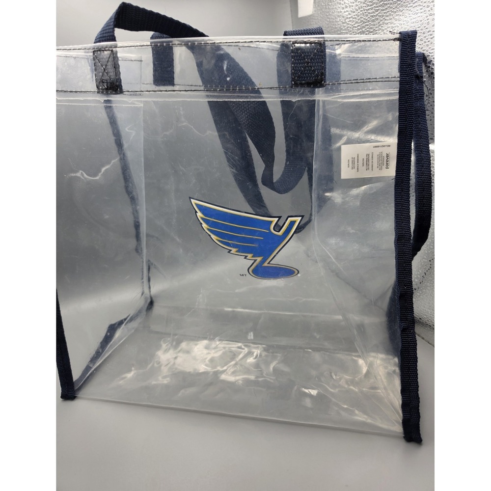 St. Louis Blues NHL Clear Stadium Tote Bag FOCO Logo Navy Handles 12x12 - Picture 10 of 10